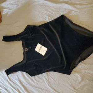 Forever21 Black Velvet Bodysuit (M)